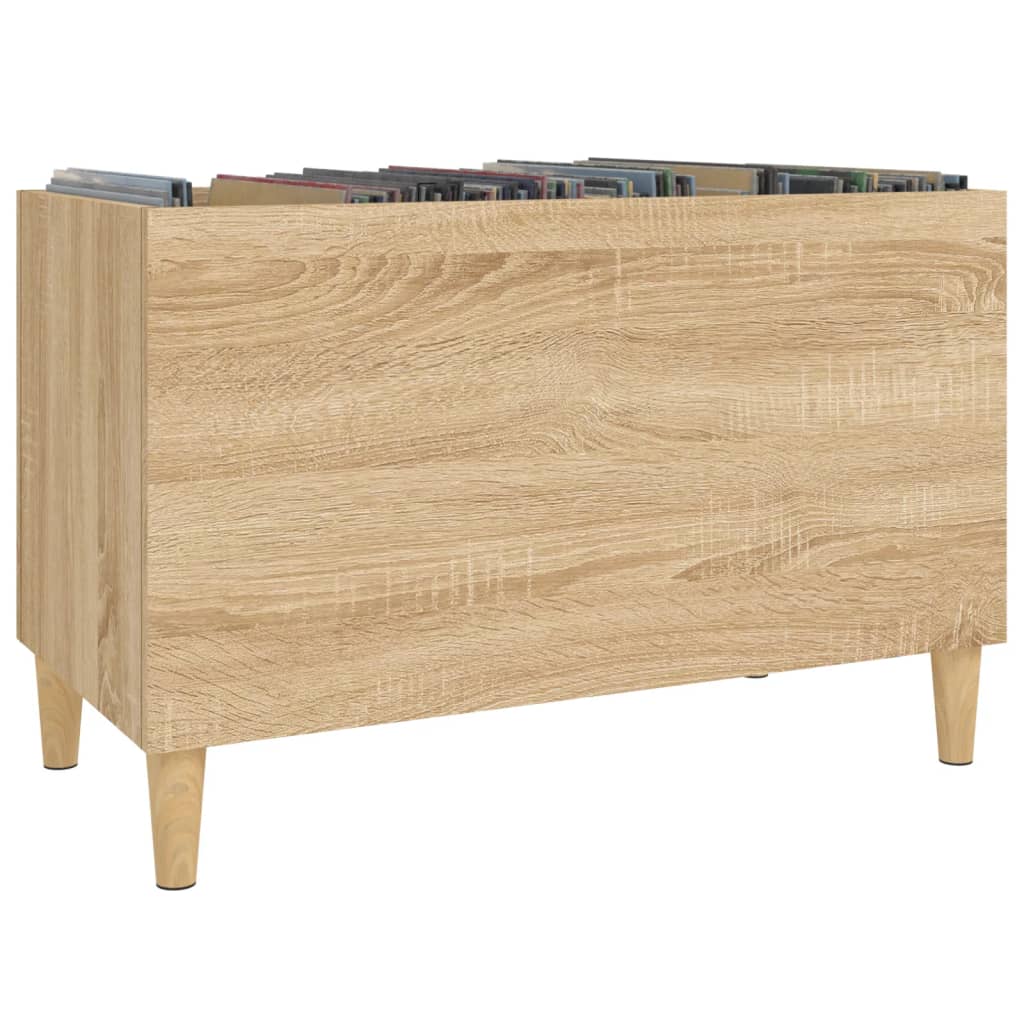 Platenkast 74,5x38x48 cm bewerkt hout eikenkleurig