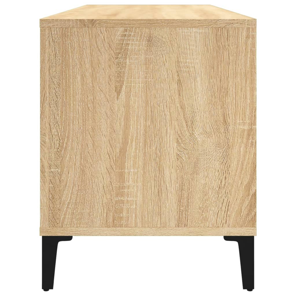 Platenkast 100x38x48 cm bewerkt hout eikenkleurig