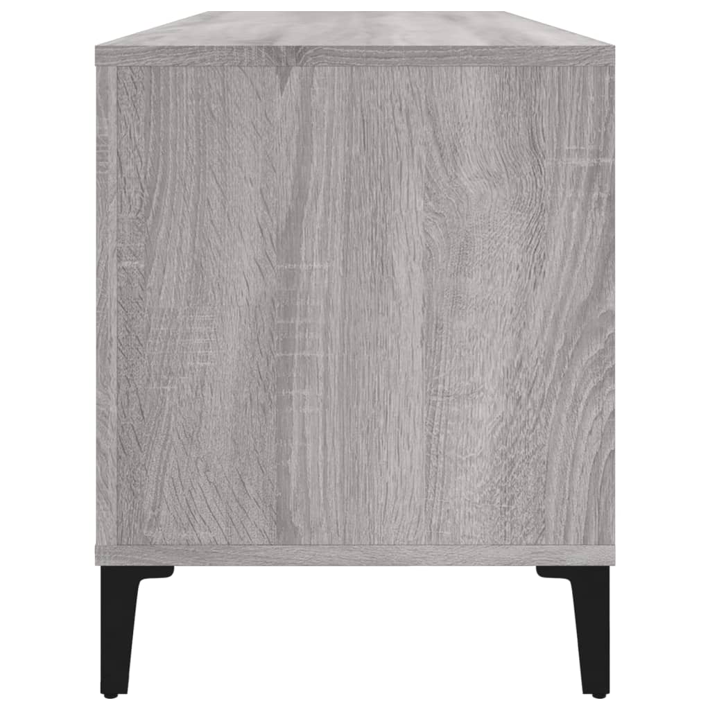 Platenkast 100x38x48 cm bewerkt hout betongrijs