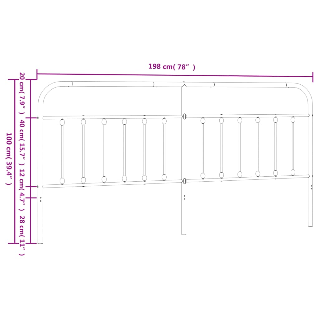 Tête de lit en métal 120 cm