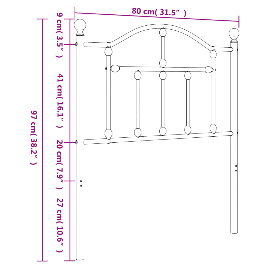 Tête de lit 160 cm en métal