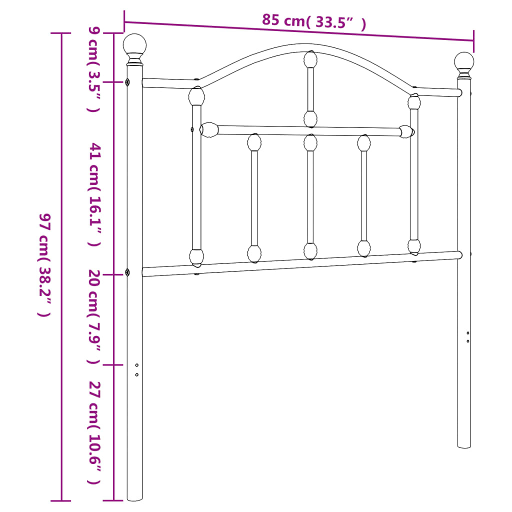 Tête de lit 160 cm en métal