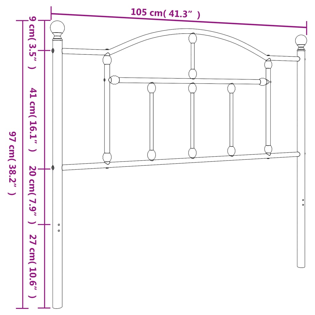 Tête de lit 160 cm en métal