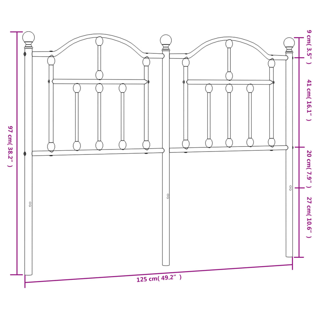 Tête de lit 160 cm en métal