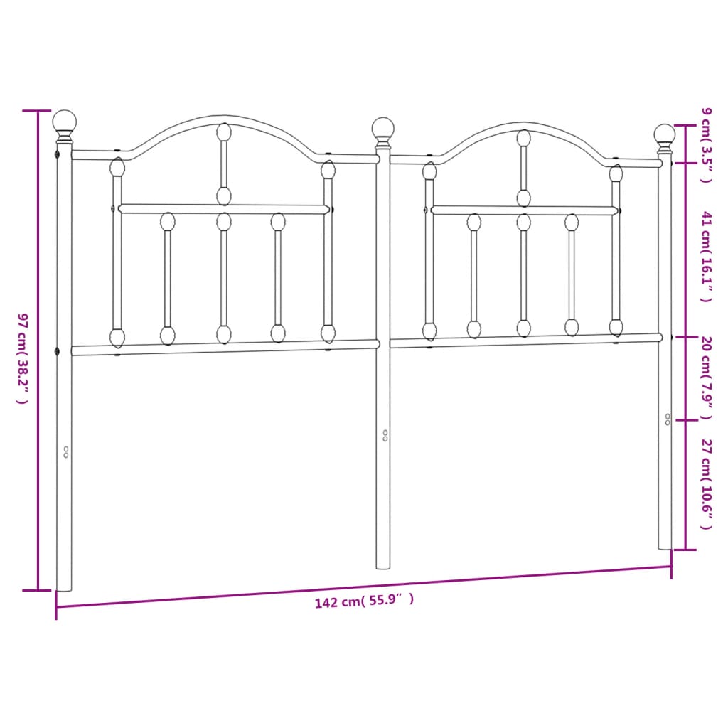 Tête de lit 160 cm en métal