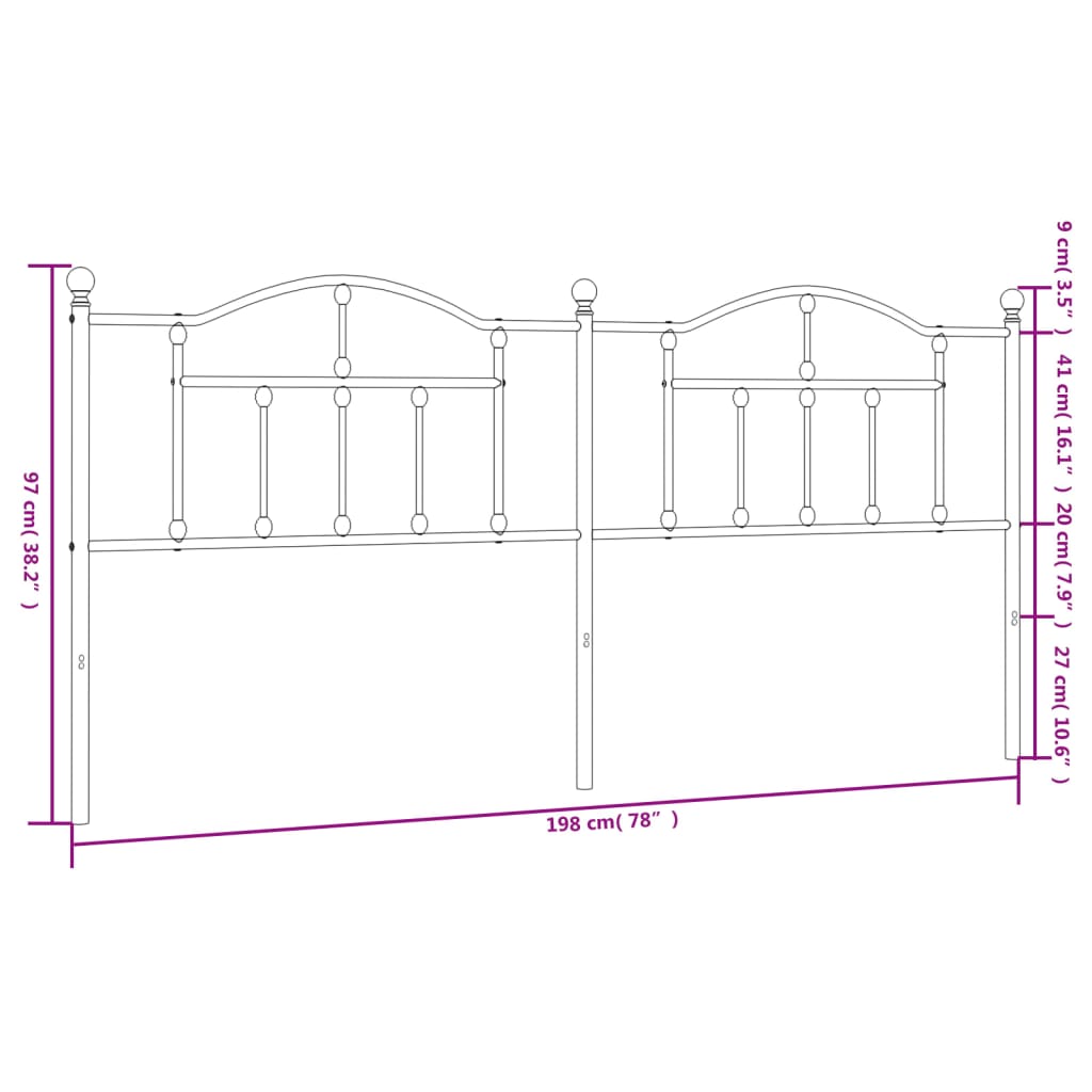 Tête de lit 160 cm en métal