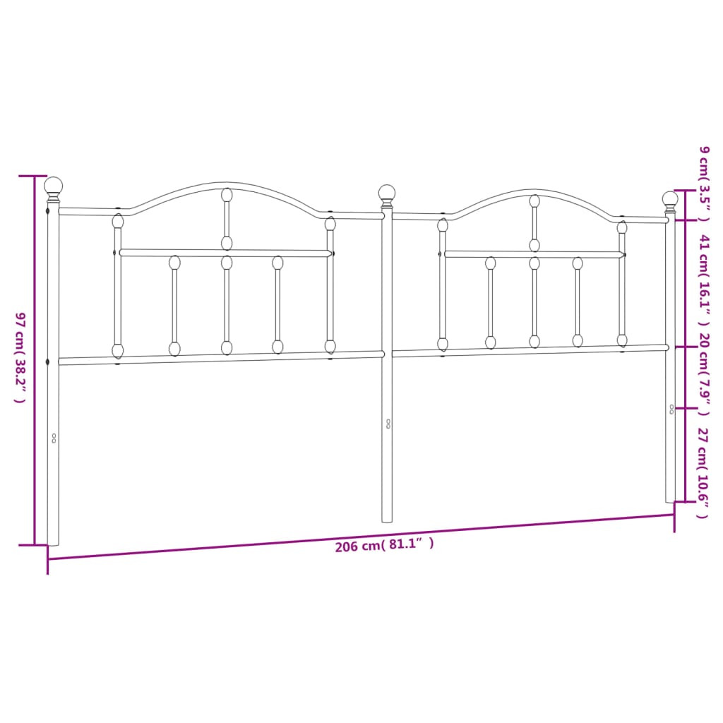 Tête de lit 160 cm en métal