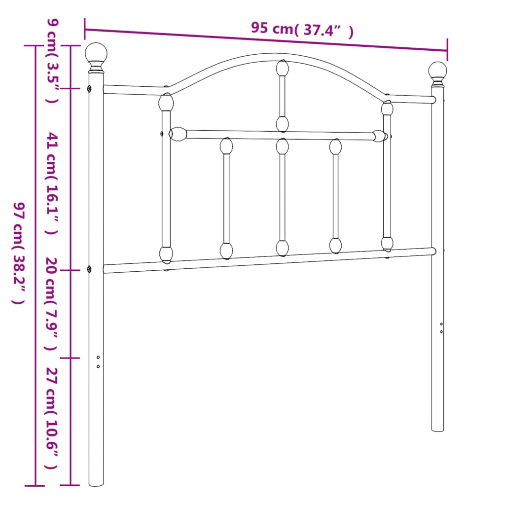 Tête de lit 160 cm en métal