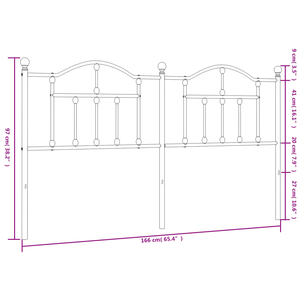 Tête de lit 160 cm en métal