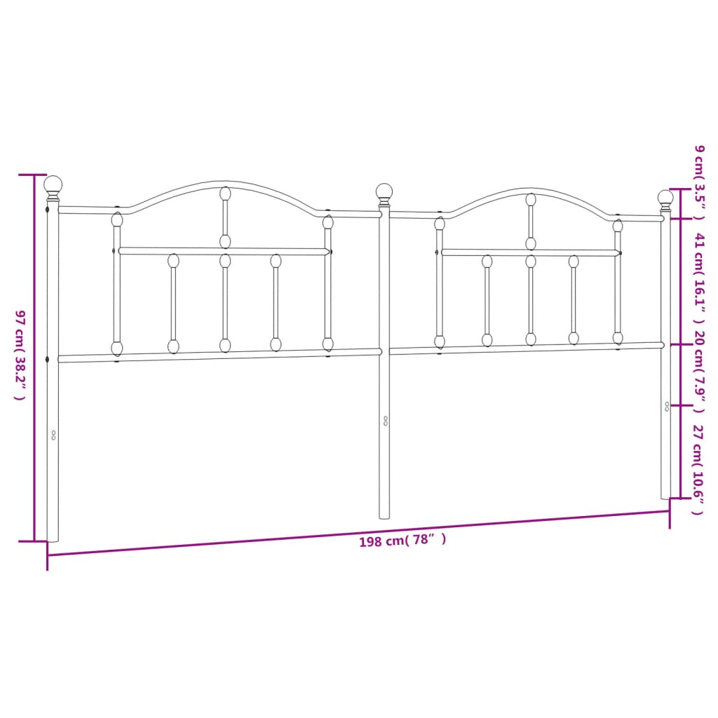 Tête de lit 160 cm en métal