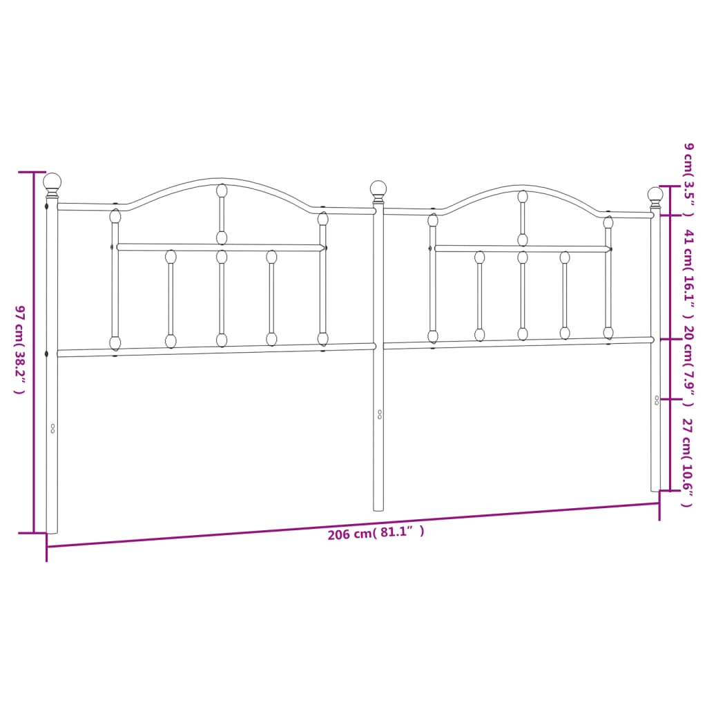 Tête de lit 160 cm en métal