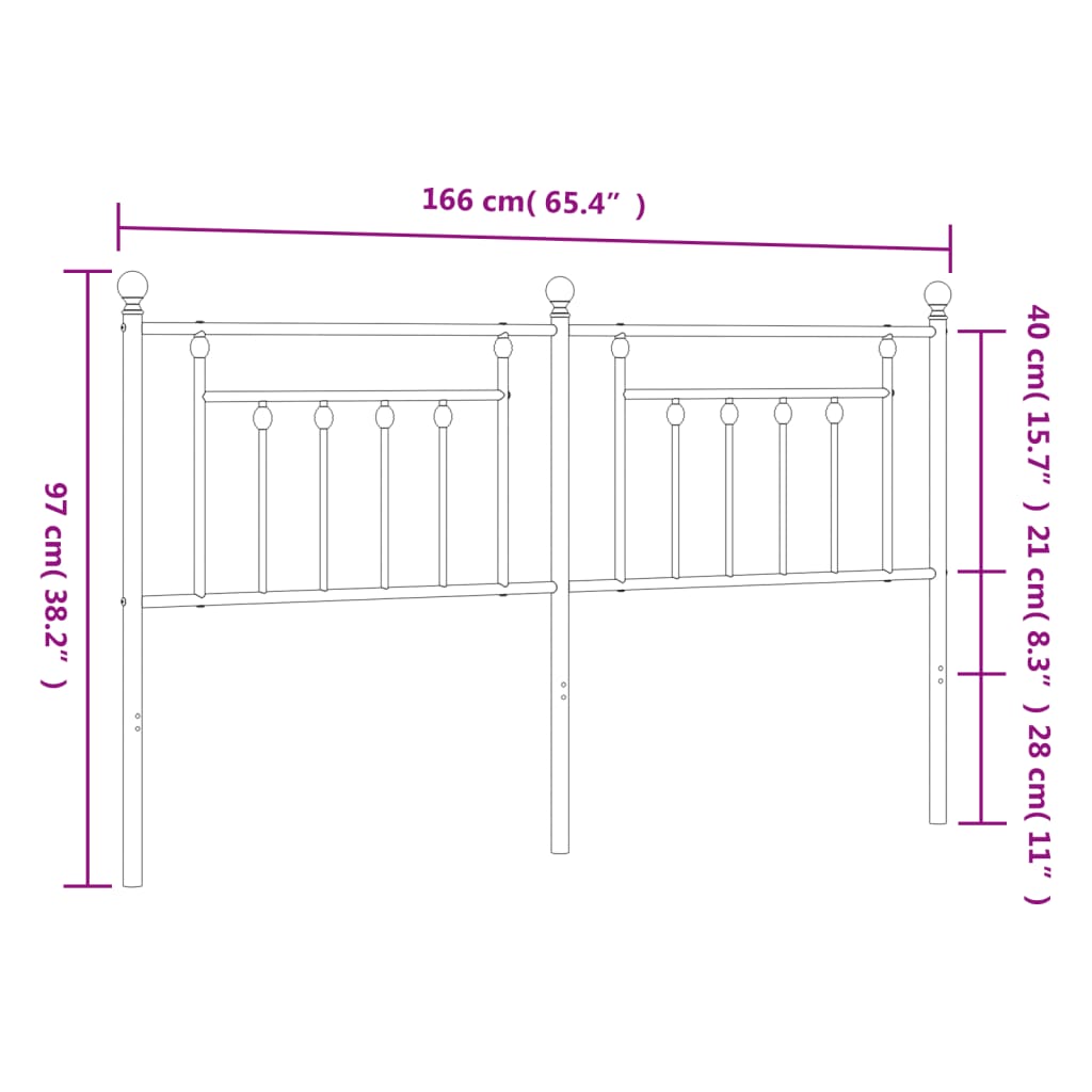 Hoofdbord 80 cm metaal