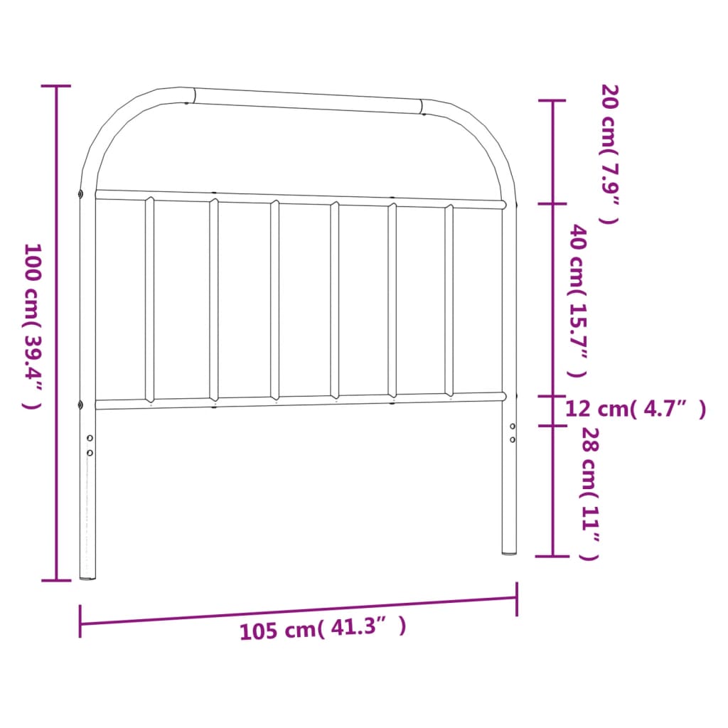 Hoofdbord metaal 160 cm