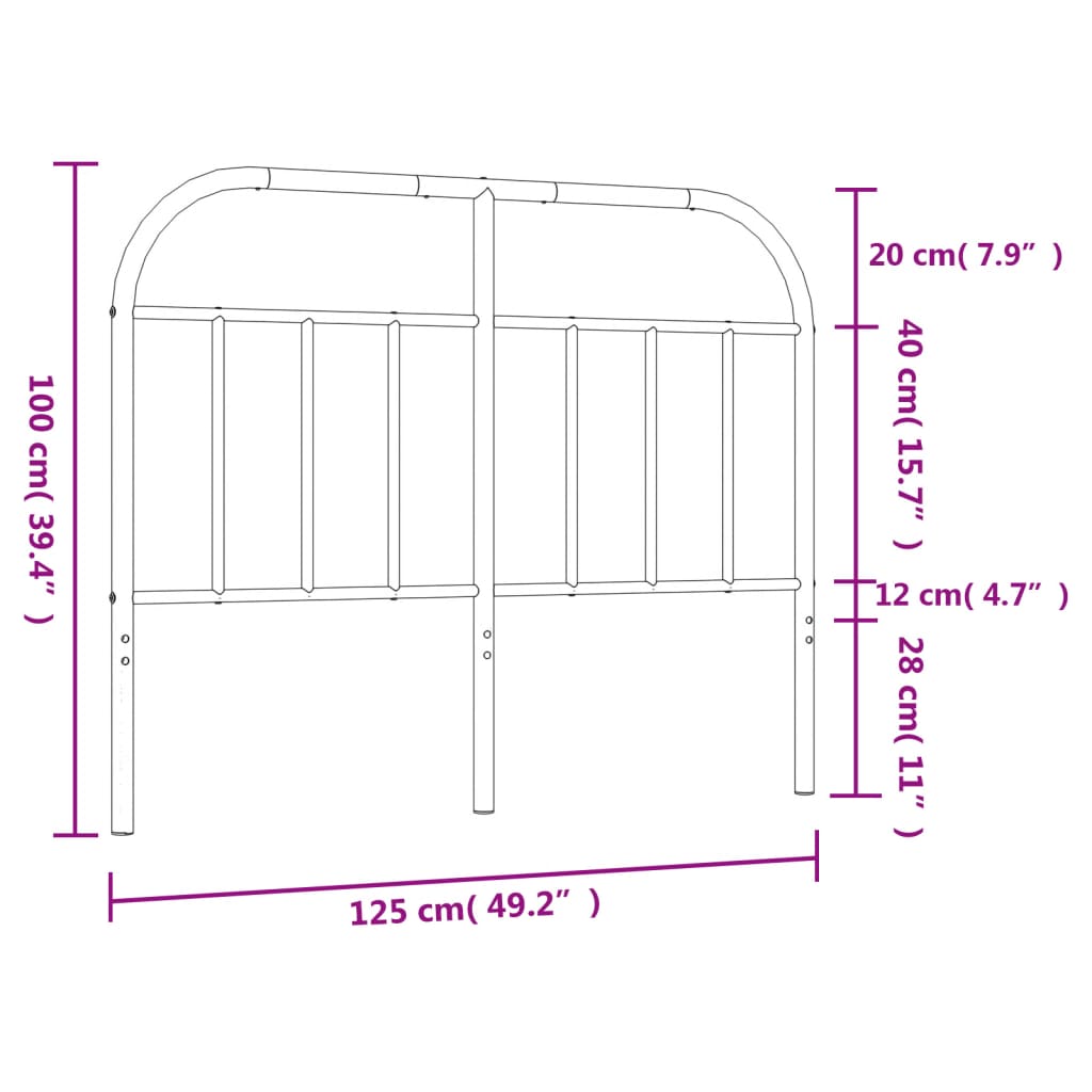 Hoofdbord metaal 160 cm