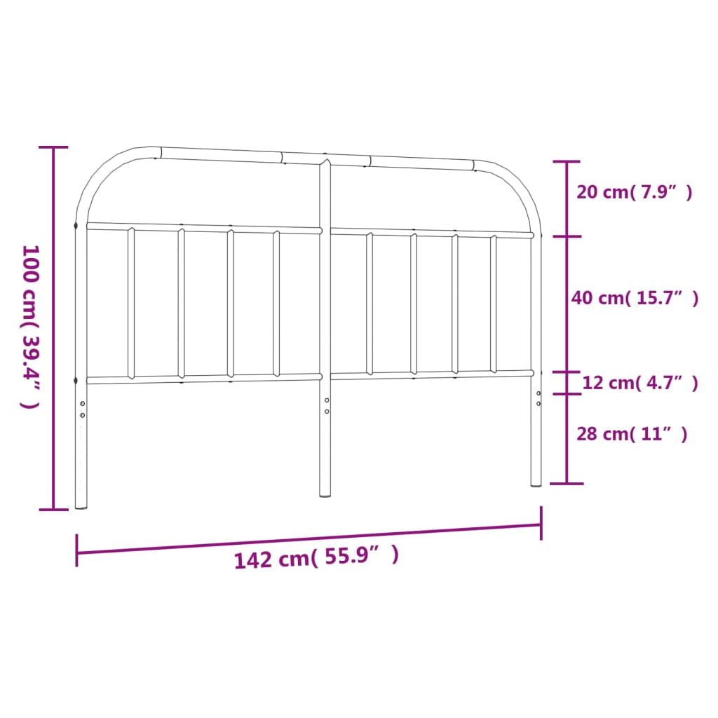 Hoofdbord metaal 193 cm