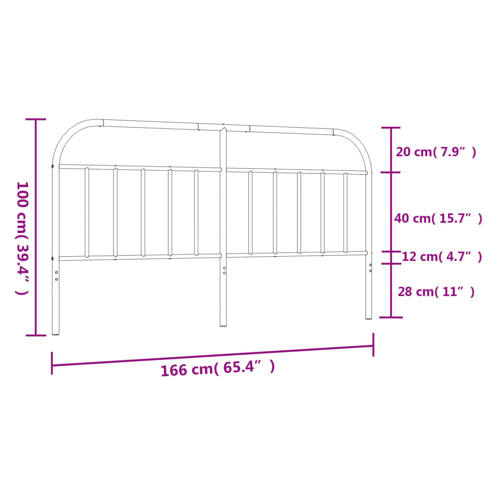 Hoofdbord metaal 193 cm