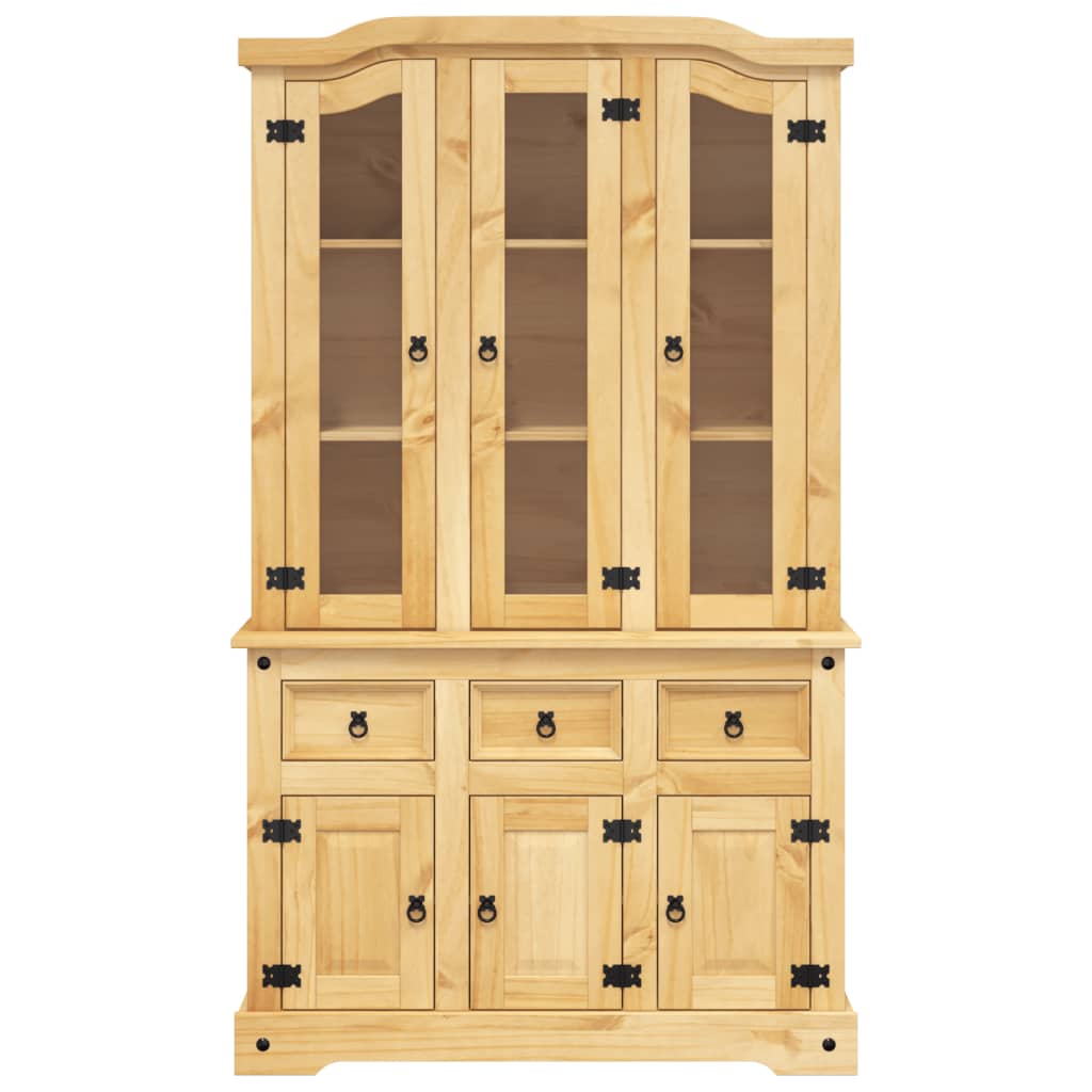 Armoire haute Corona 112x43x196 cm en bois de pin mexicain massif