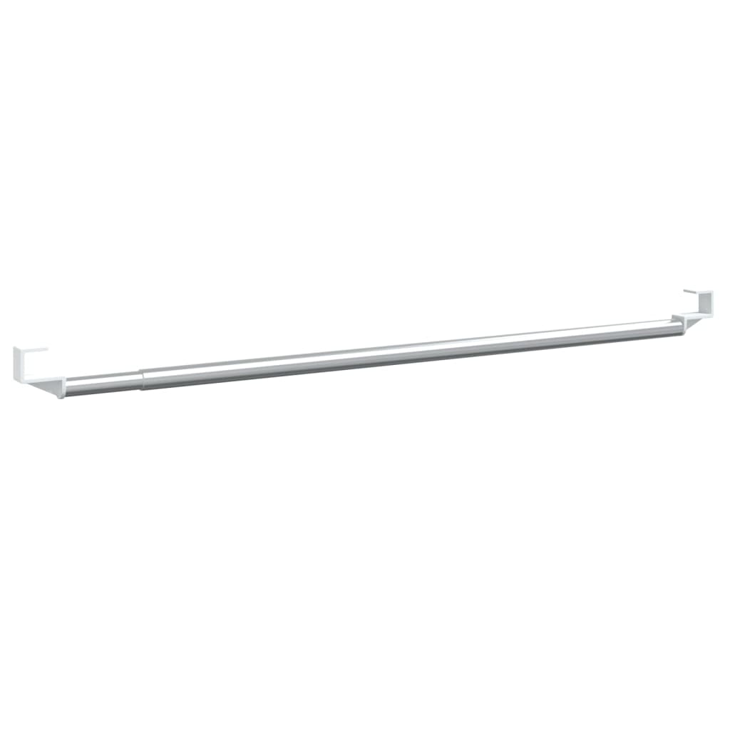 Gordijnrails 2 st 90-130 cm aluminium wit en zilverkleurig