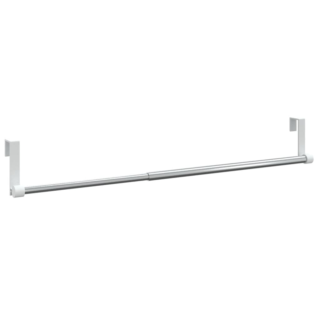 Tringles à rideaux 2 pcs 60-105 cm aluminium blanc et argent