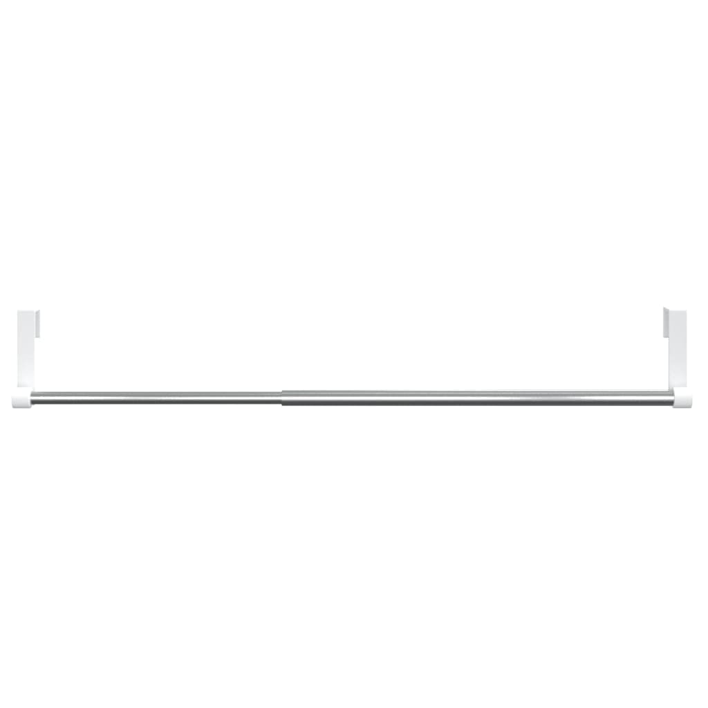 Tringles à rideaux 2 pcs 60-105 cm aluminium blanc et argent