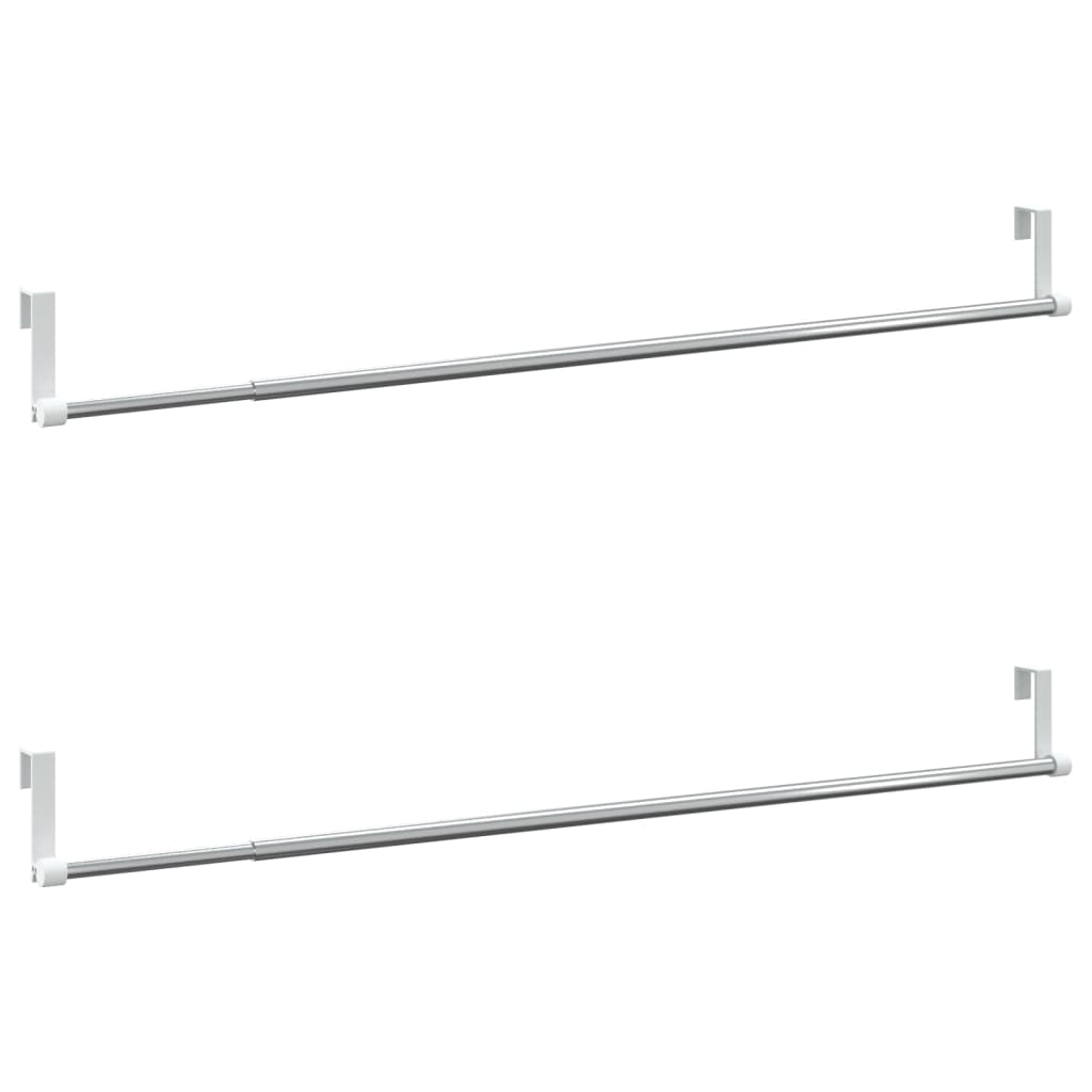 Tringles à rideaux 2 pcs 60-105 cm aluminium blanc et argent