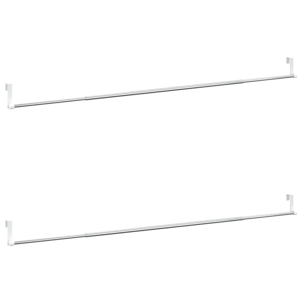 Tringles à rideaux 2 pcs 60-105 cm aluminium blanc et argent