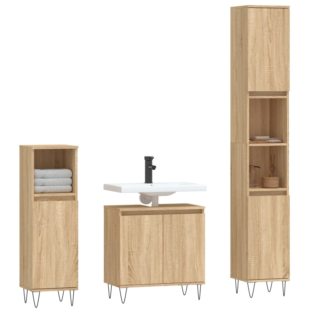 Ensemble de meubles de salle de bain 3 pièces en bois