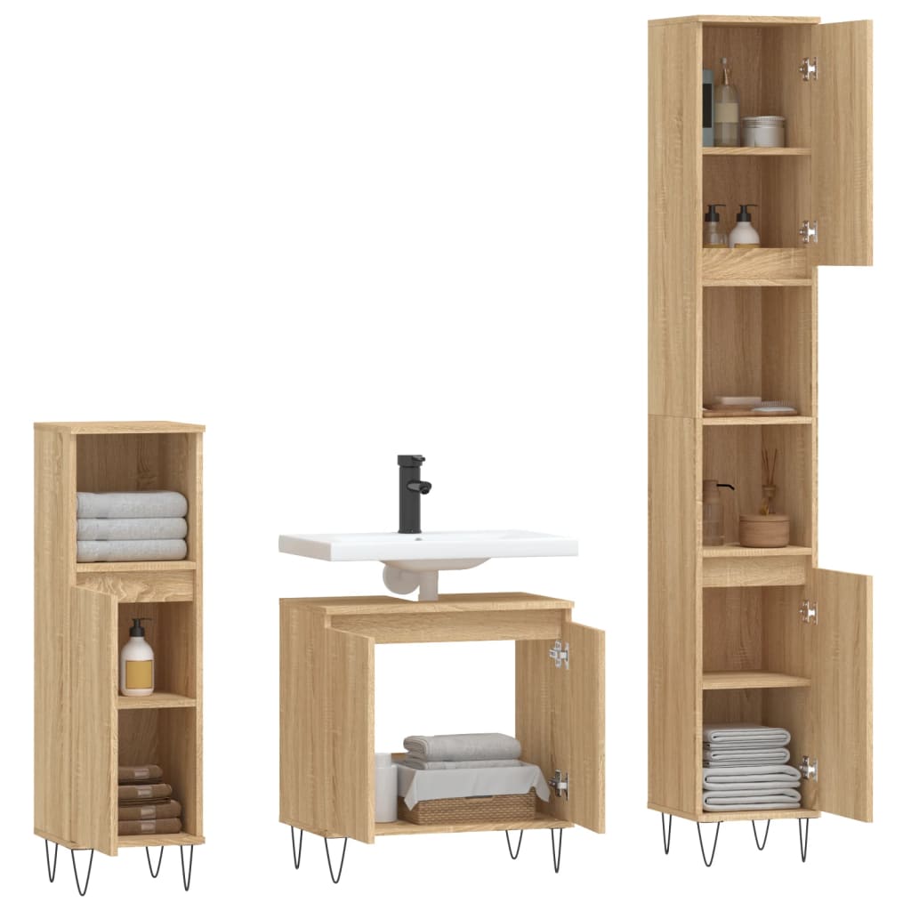 Ensemble de meubles de salle de bain 3 pièces en bois