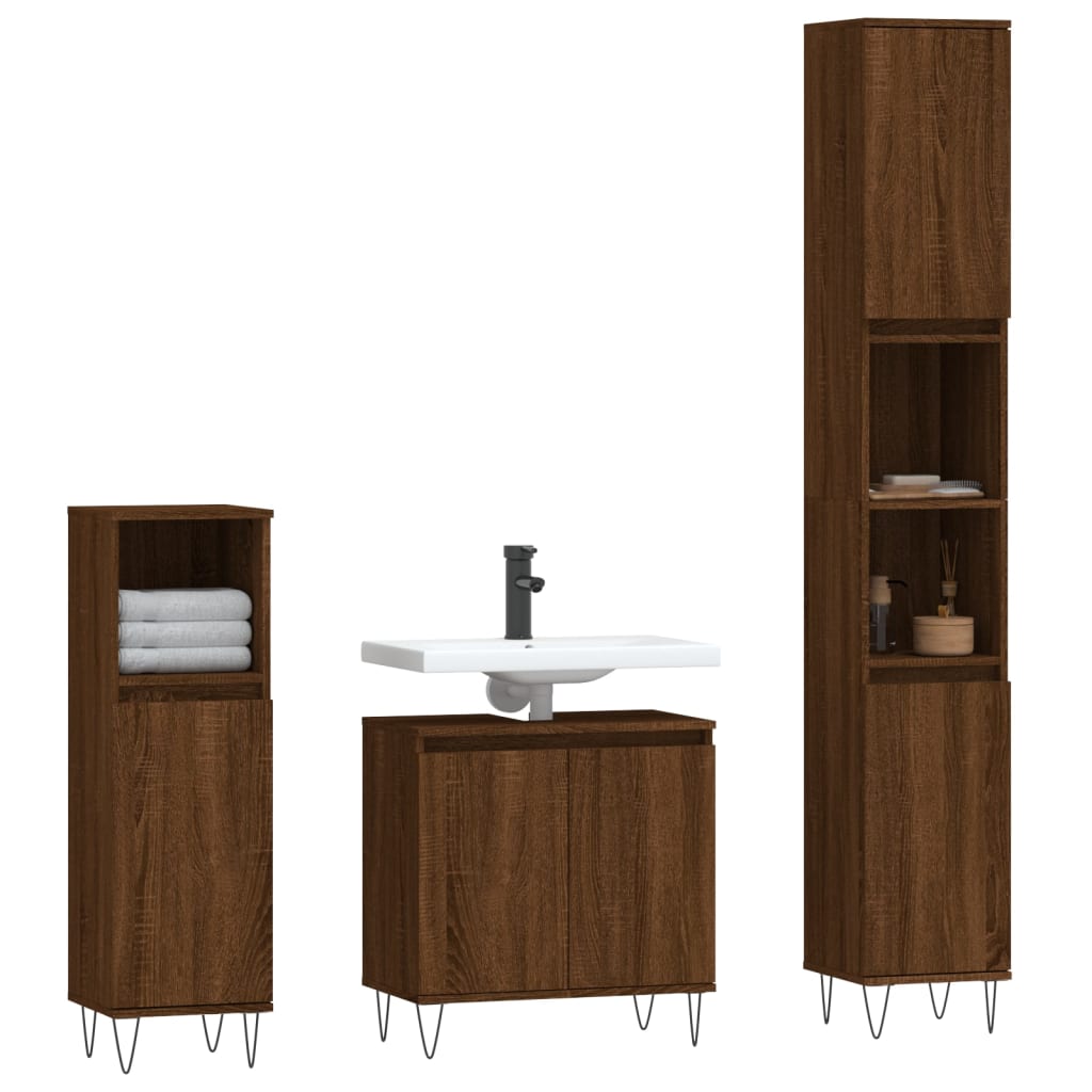 Ensemble de meubles de salle de bain 3 pièces en bois