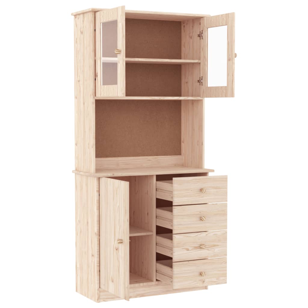 Armoire haute ALTA 77x35x165 cm en bois de pin massif