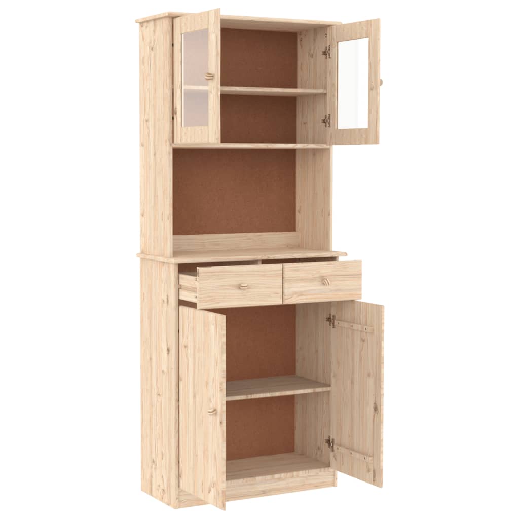 Armoire haute ALTA 77x35x188 cm en bois de pin massif