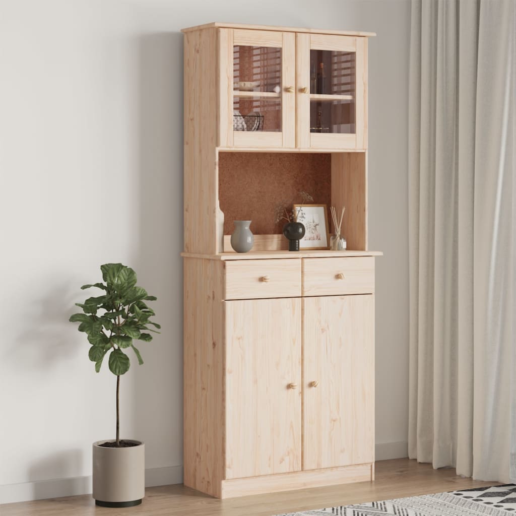 Armoire haute ALTA 77x35x188 cm en bois de pin massif