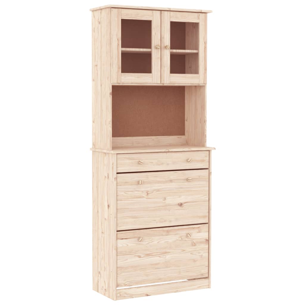 Armoire haute ALTA 77x35x188 cm en bois de pin massif