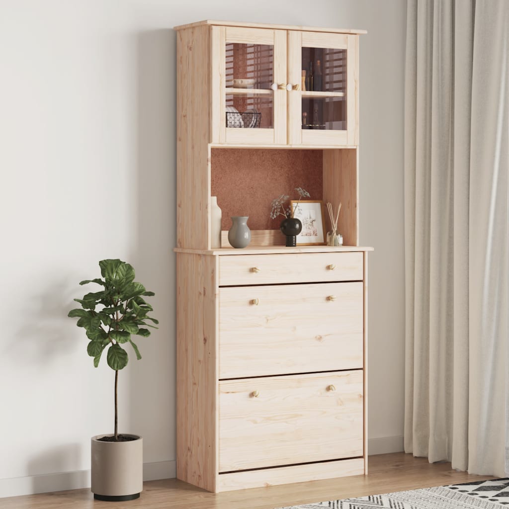 Armoire haute ALTA 77x35x188 cm en bois de pin massif