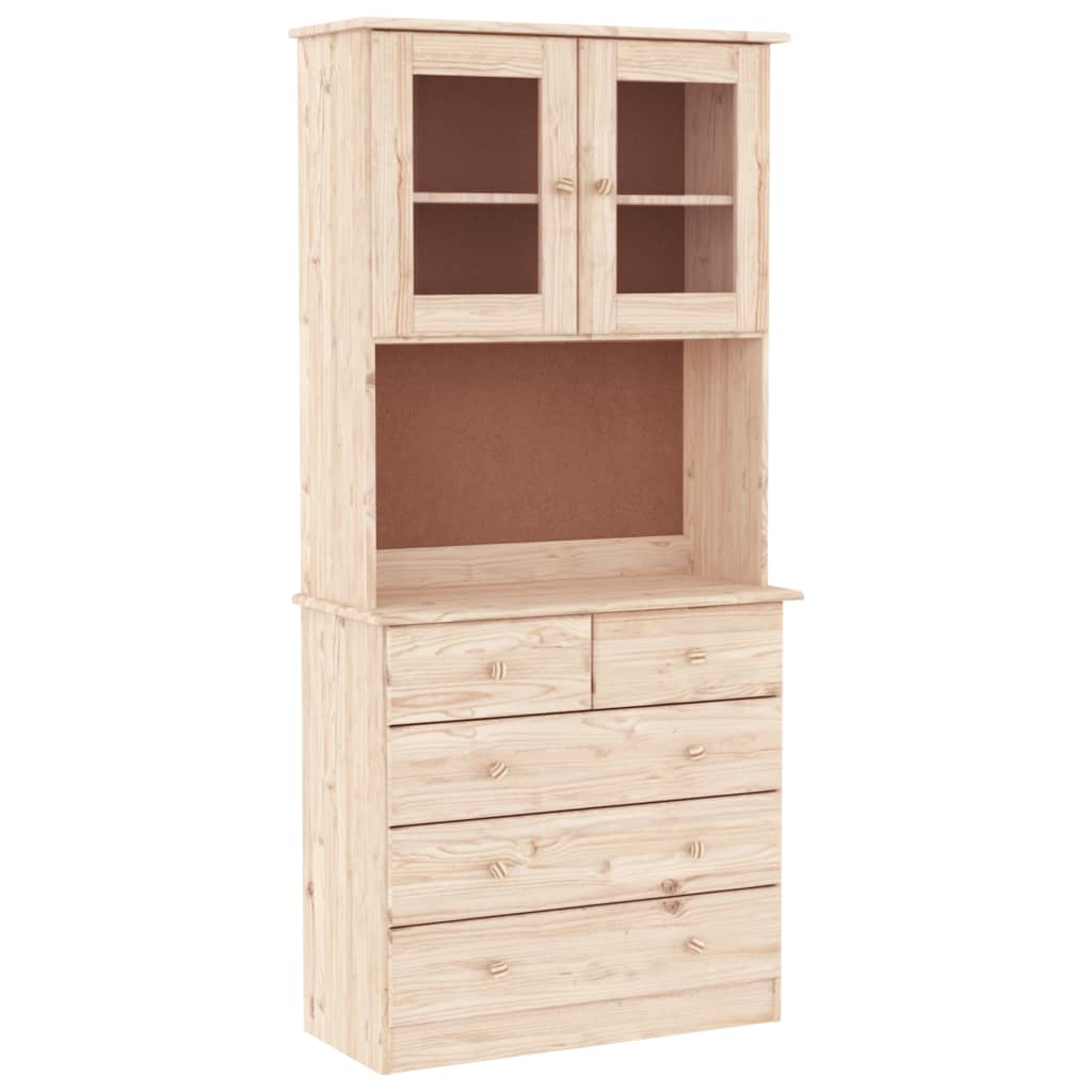 Armoire haute ALTA 77x35x165 cm en bois de pin massif