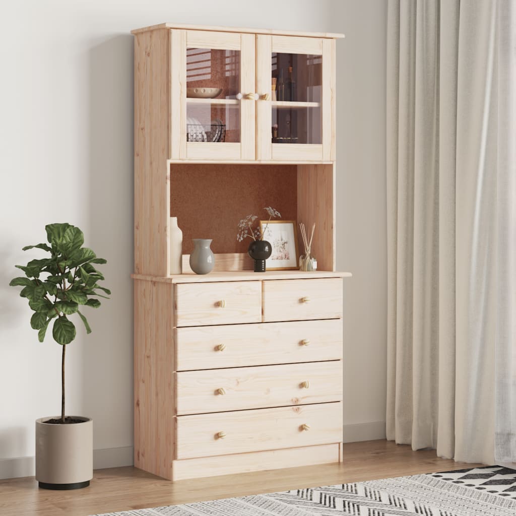 Armoire haute ALTA 77x35x165 cm en bois de pin massif