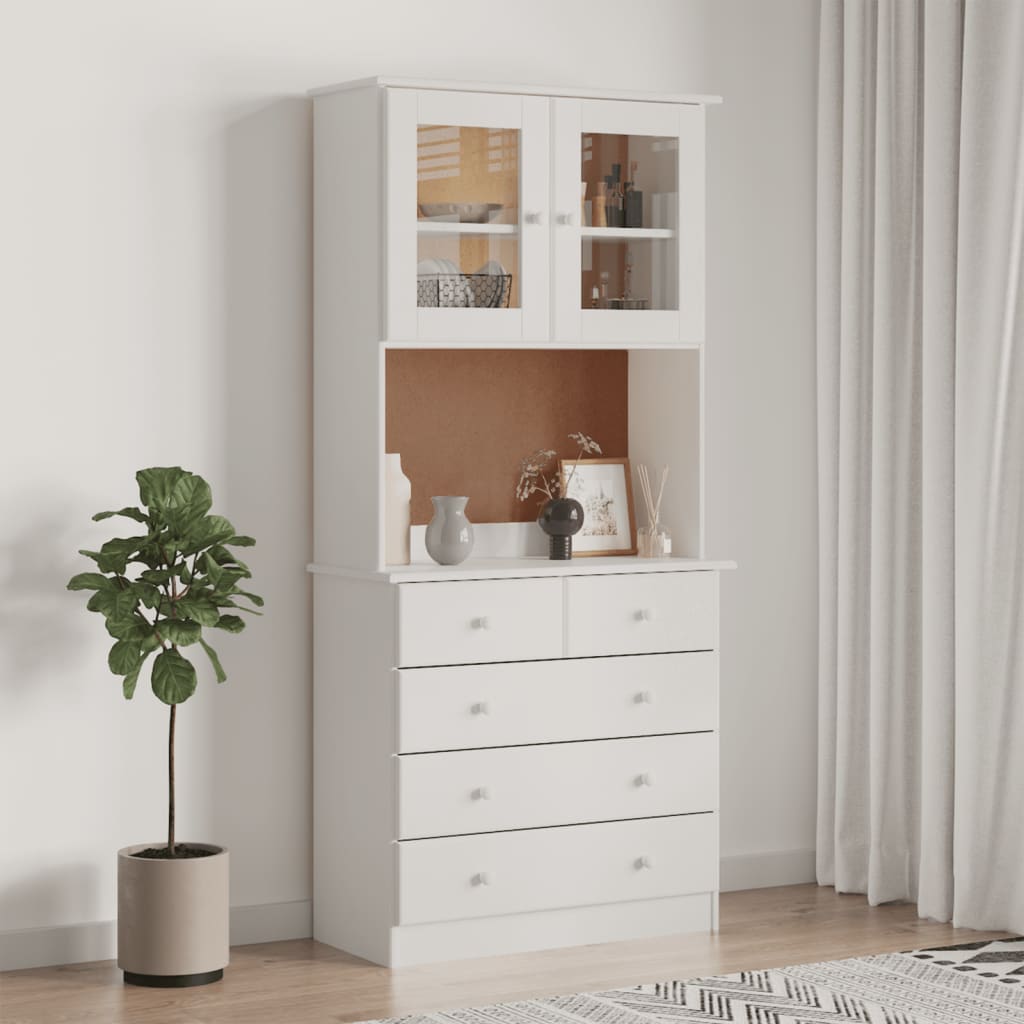 Armoire haute ALTA 77x35x165 cm en bois de pin massif