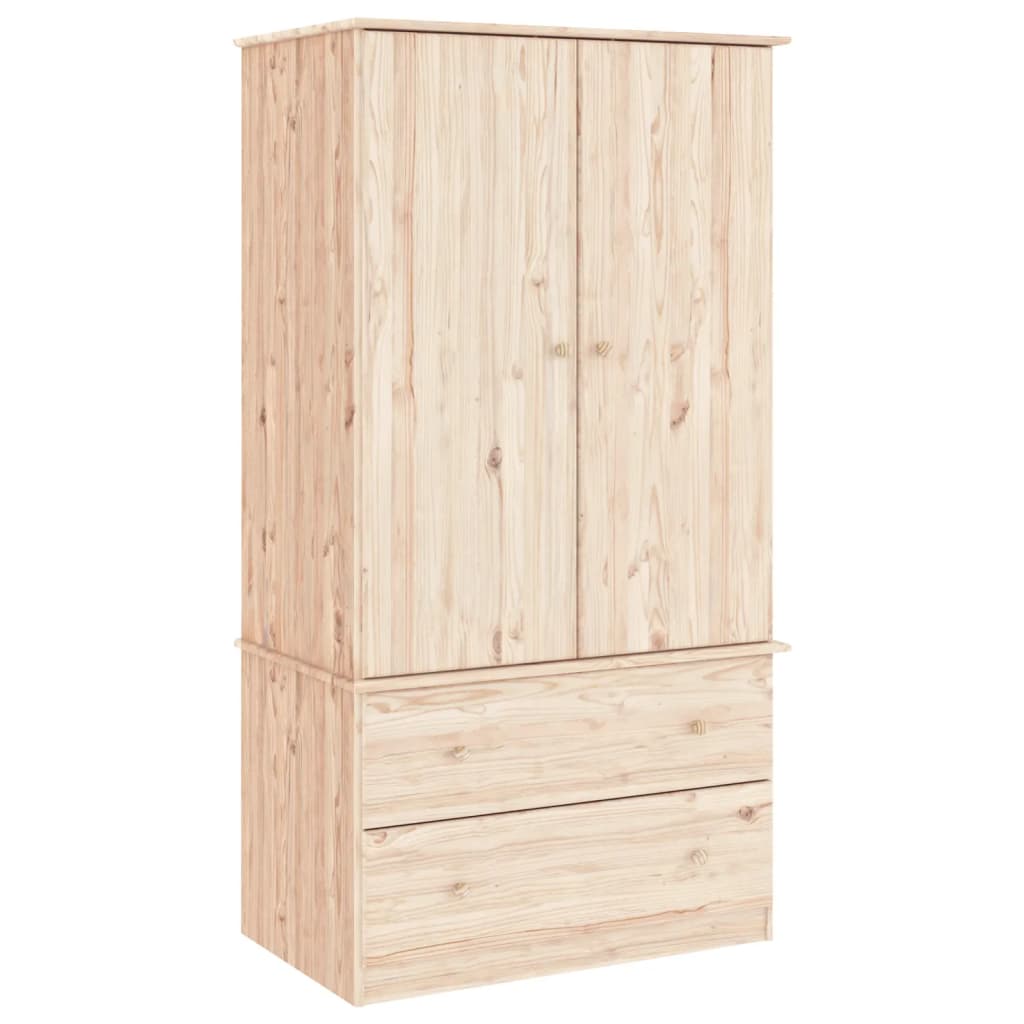 Armoire ALTA 90x55x170 cm bois de pin massif blanc