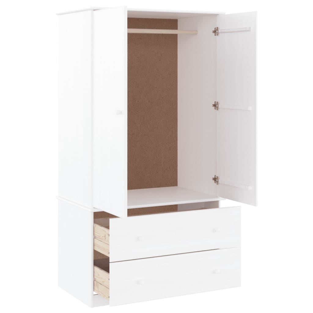 Armoire ALTA 90x55x170 cm bois de pin massif blanc