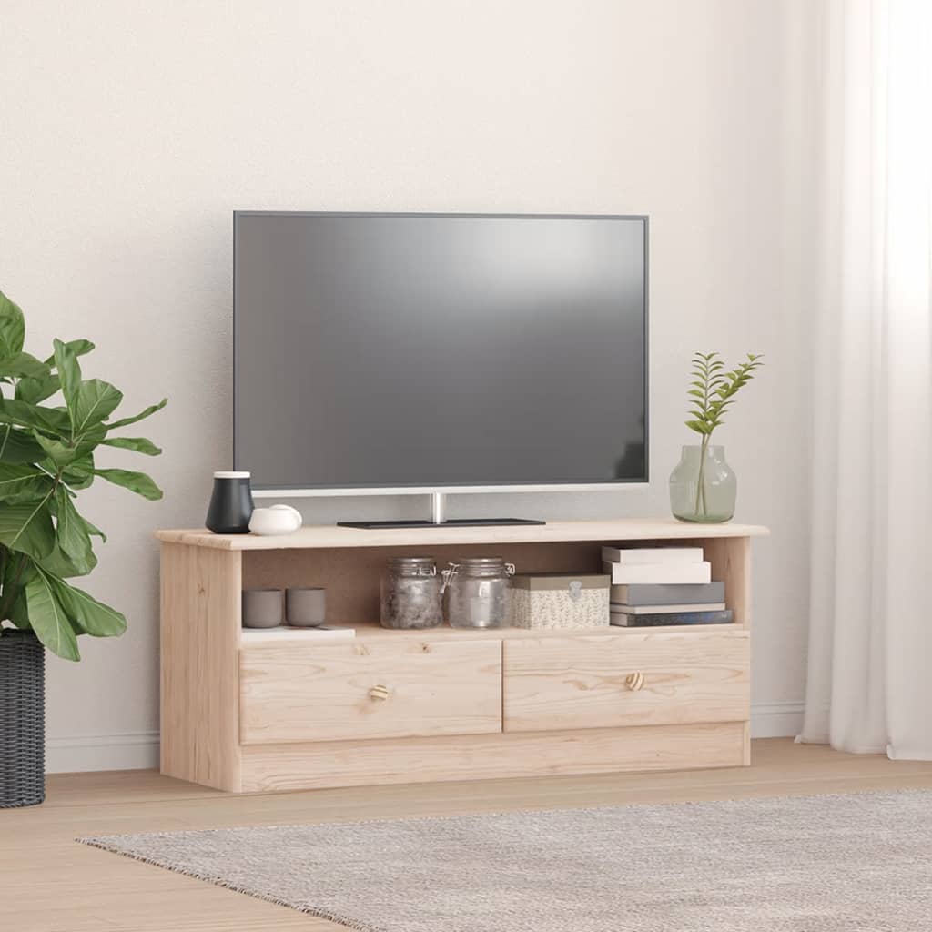 Meuble TV avec tiroirs ALTA 100x35x41 cm en bois de pin massif