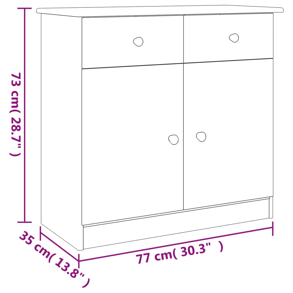 Dressoir ALTA 77x35x73 cm massief grenenhout