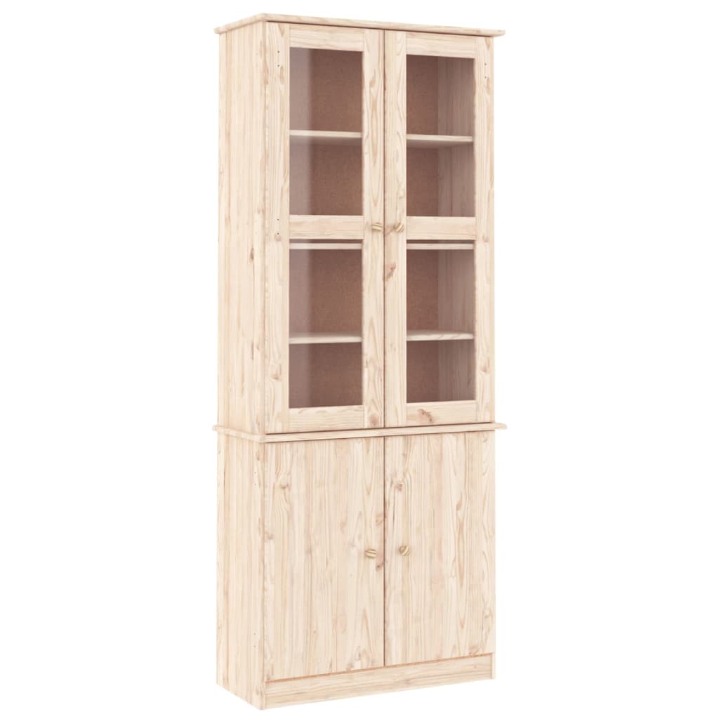 Vitrine ALTA 77x35x186,5 cm bois de pin massif blanc