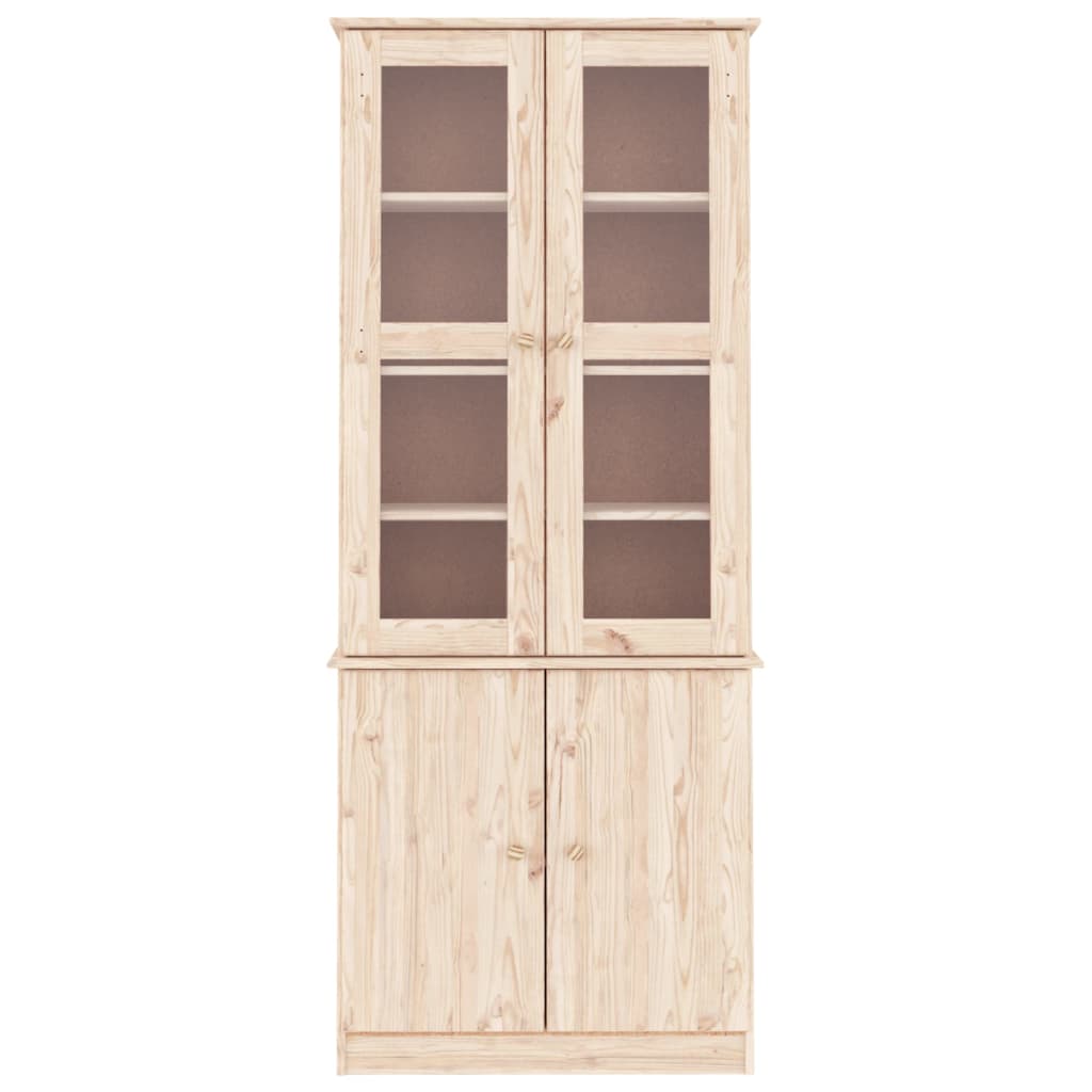 Vitrine ALTA 77x35x186,5 cm bois de pin massif blanc