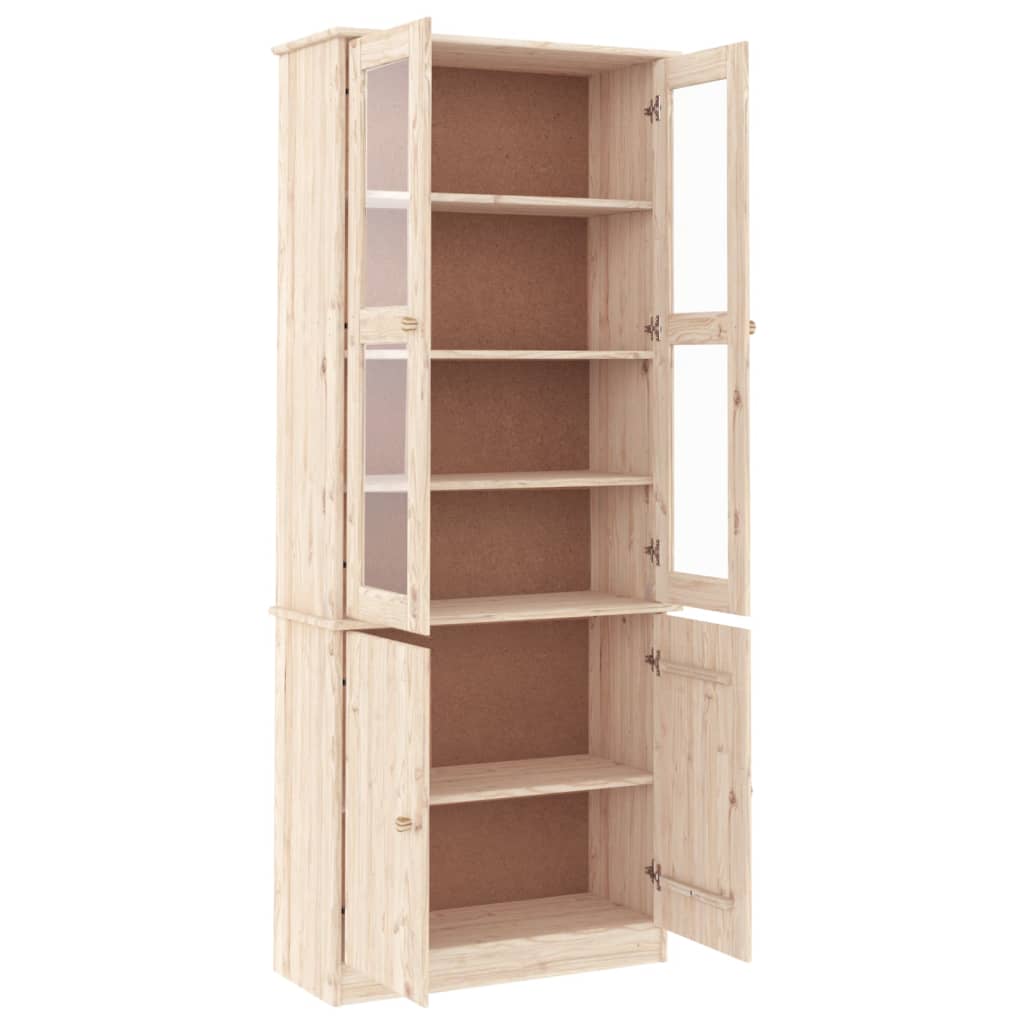 Vitrine ALTA 77x35x186,5 cm bois de pin massif blanc