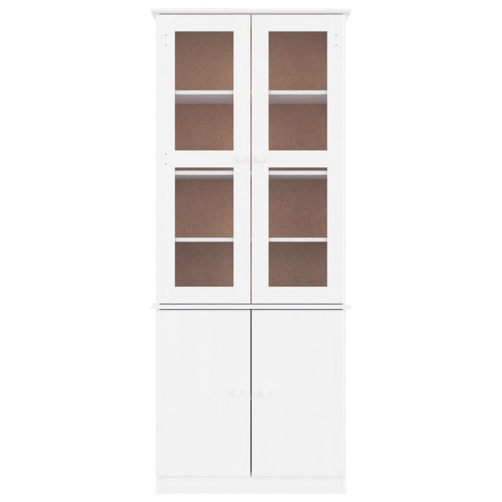 Vitrine ALTA 77x35x186,5 cm bois de pin massif blanc