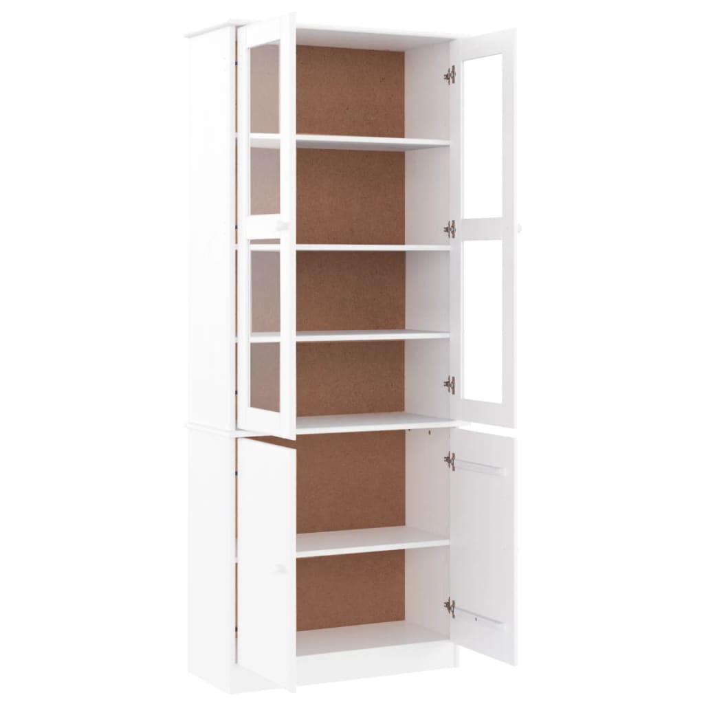 Vitrine ALTA 77x35x186,5 cm bois de pin massif blanc