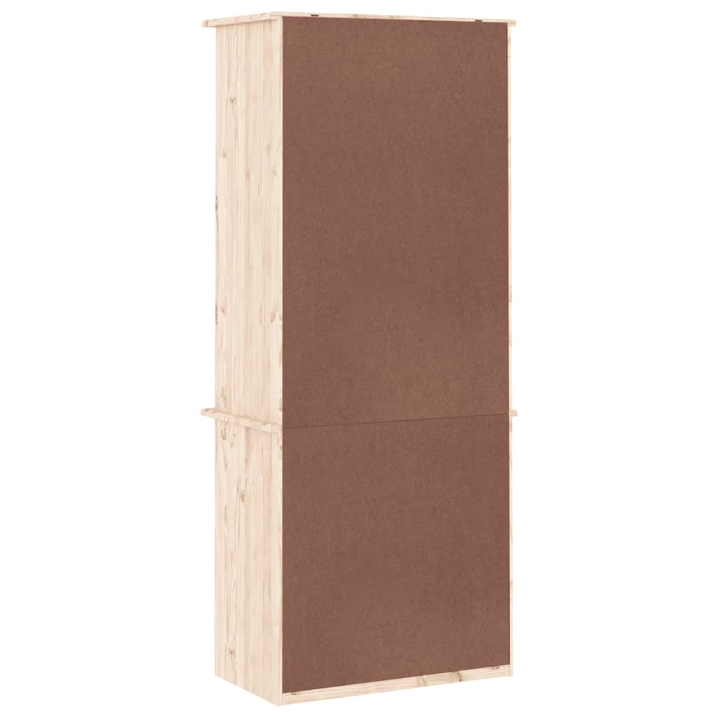 Boekenkast met lades ALTA 60x35x142 cm massief grenenhout