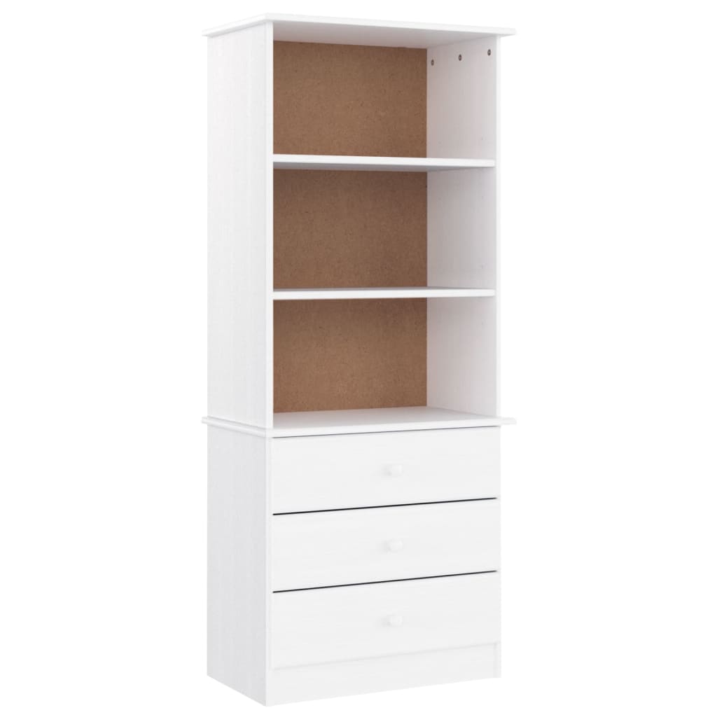 Boekenkast met lades ALTA 60x35x142 cm massief grenenhout