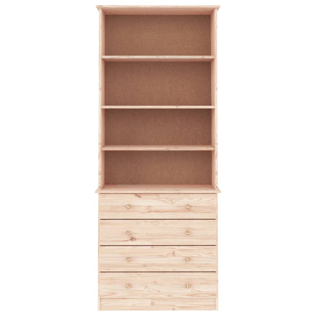 Boekenkast met lades ALTA 77x35x186,5 cm massief grenenhout