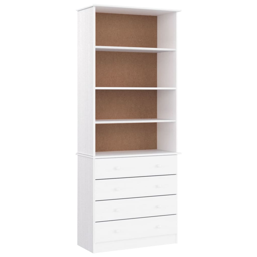 Boekenkast met lades ALTA 77x35x186,5 cm massief grenenhout